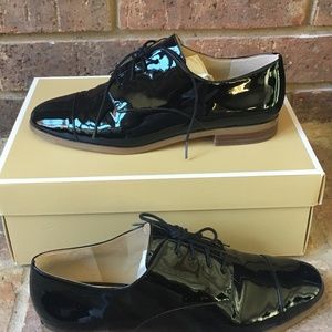 9 - Michael Kors Cap Toe Oxford Patent Black